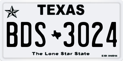TX license plate BDS3024