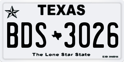 TX license plate BDS3026
