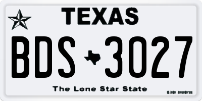 TX license plate BDS3027