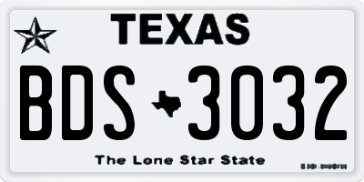 TX license plate BDS3032