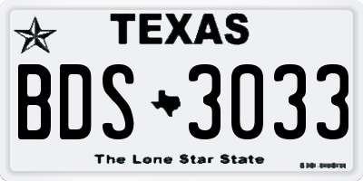 TX license plate BDS3033