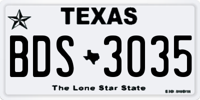 TX license plate BDS3035