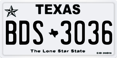 TX license plate BDS3036