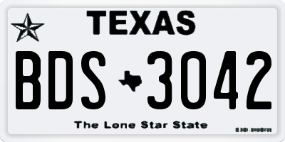 TX license plate BDS3042