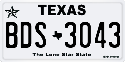 TX license plate BDS3043