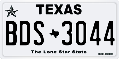 TX license plate BDS3044