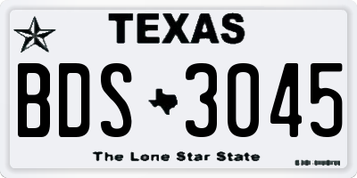 TX license plate BDS3045