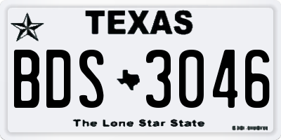 TX license plate BDS3046