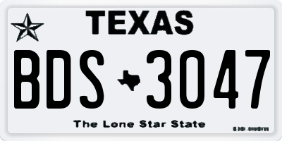 TX license plate BDS3047