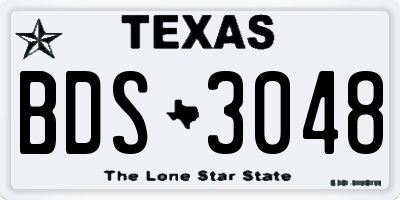 TX license plate BDS3048