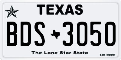 TX license plate BDS3050