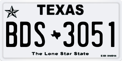 TX license plate BDS3051