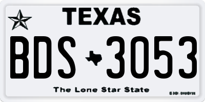 TX license plate BDS3053