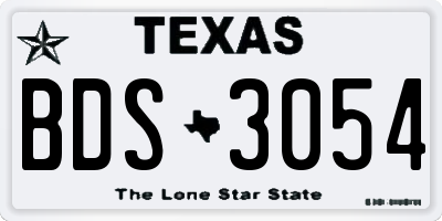 TX license plate BDS3054
