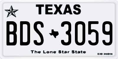 TX license plate BDS3059