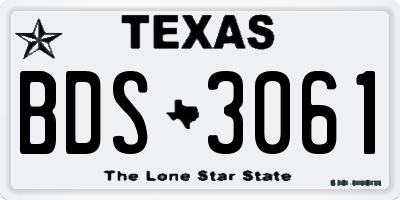 TX license plate BDS3061