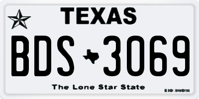 TX license plate BDS3069