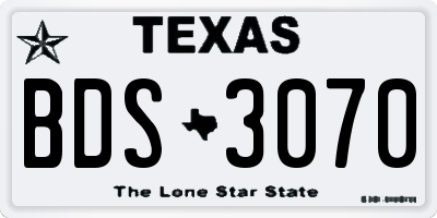 TX license plate BDS3070