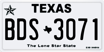 TX license plate BDS3071