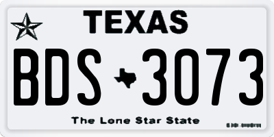 TX license plate BDS3073