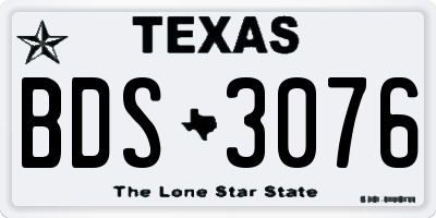 TX license plate BDS3076