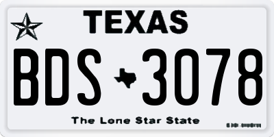 TX license plate BDS3078