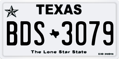 TX license plate BDS3079