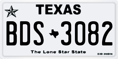 TX license plate BDS3082