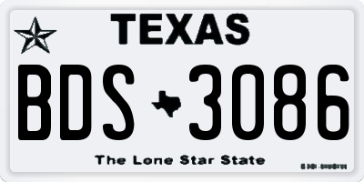 TX license plate BDS3086