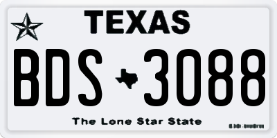 TX license plate BDS3088