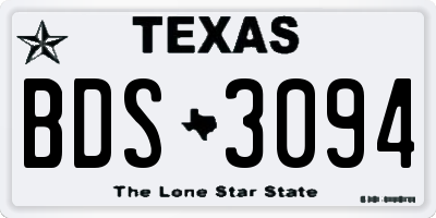 TX license plate BDS3094