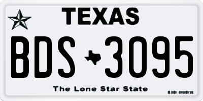 TX license plate BDS3095