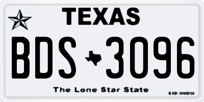 TX license plate BDS3096