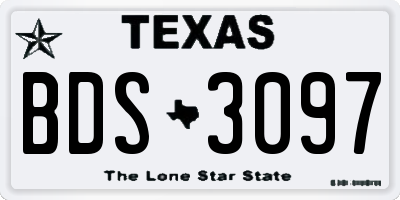 TX license plate BDS3097