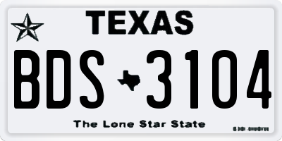 TX license plate BDS3104