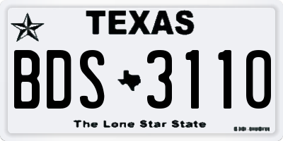 TX license plate BDS3110