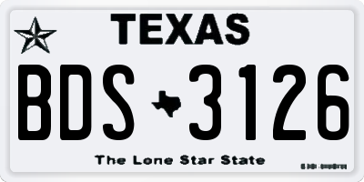 TX license plate BDS3126