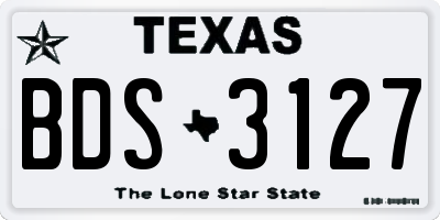 TX license plate BDS3127