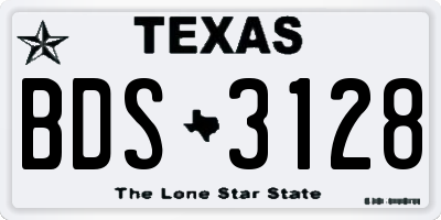 TX license plate BDS3128