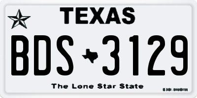 TX license plate BDS3129