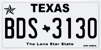 TX license plate BDS3130