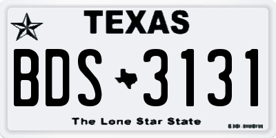 TX license plate BDS3131