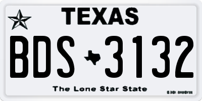 TX license plate BDS3132