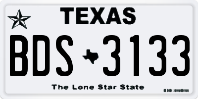 TX license plate BDS3133