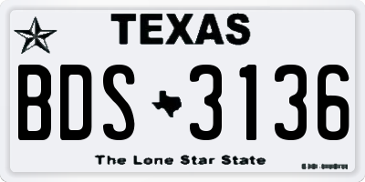 TX license plate BDS3136