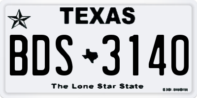 TX license plate BDS3140