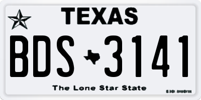 TX license plate BDS3141