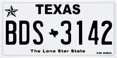 TX license plate BDS3142