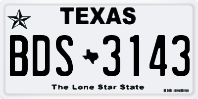 TX license plate BDS3143