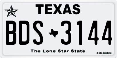 TX license plate BDS3144